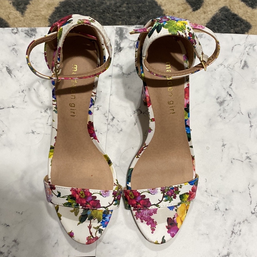 Madden girl white flower heels